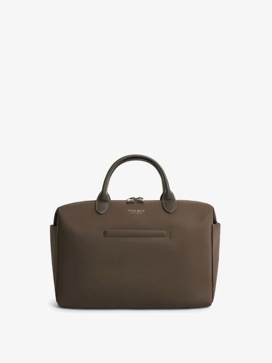 Mina Baie Handbags - Mina Baie Nylon Brown Expresso Emmy Bag